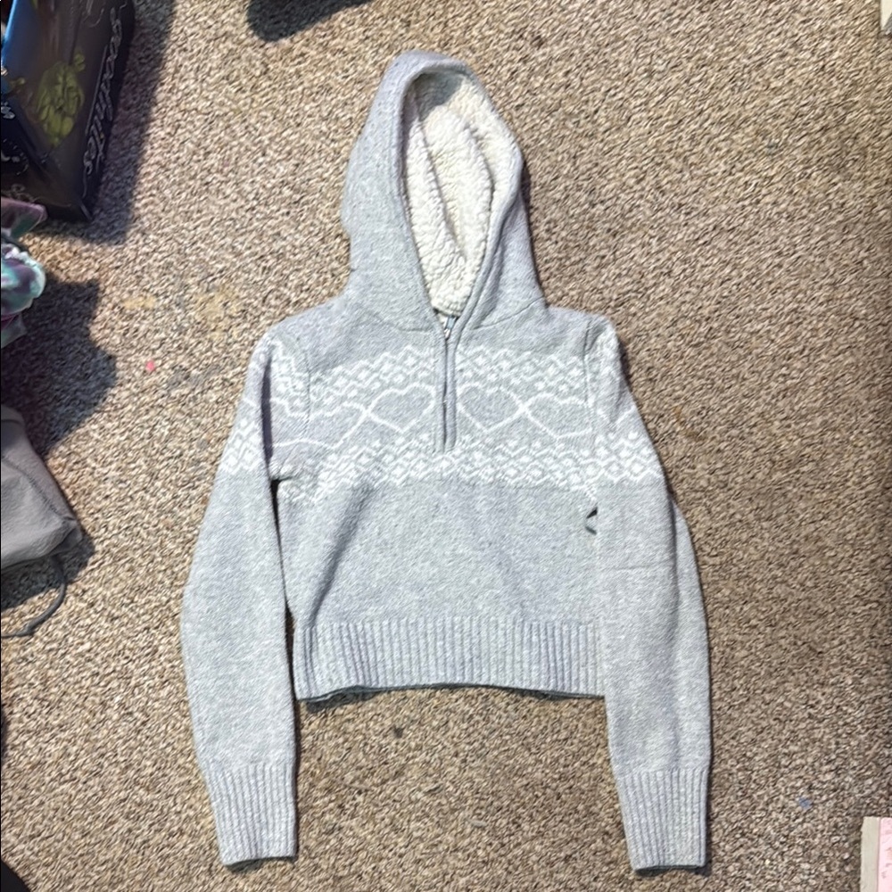 No Boundaries Light Gray Sherpa-Lined Jacket